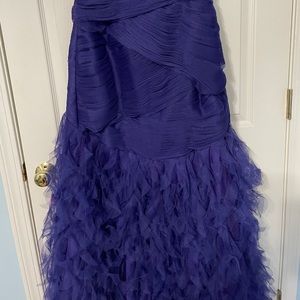 Purple dress with detailed beading & ruffled skirt